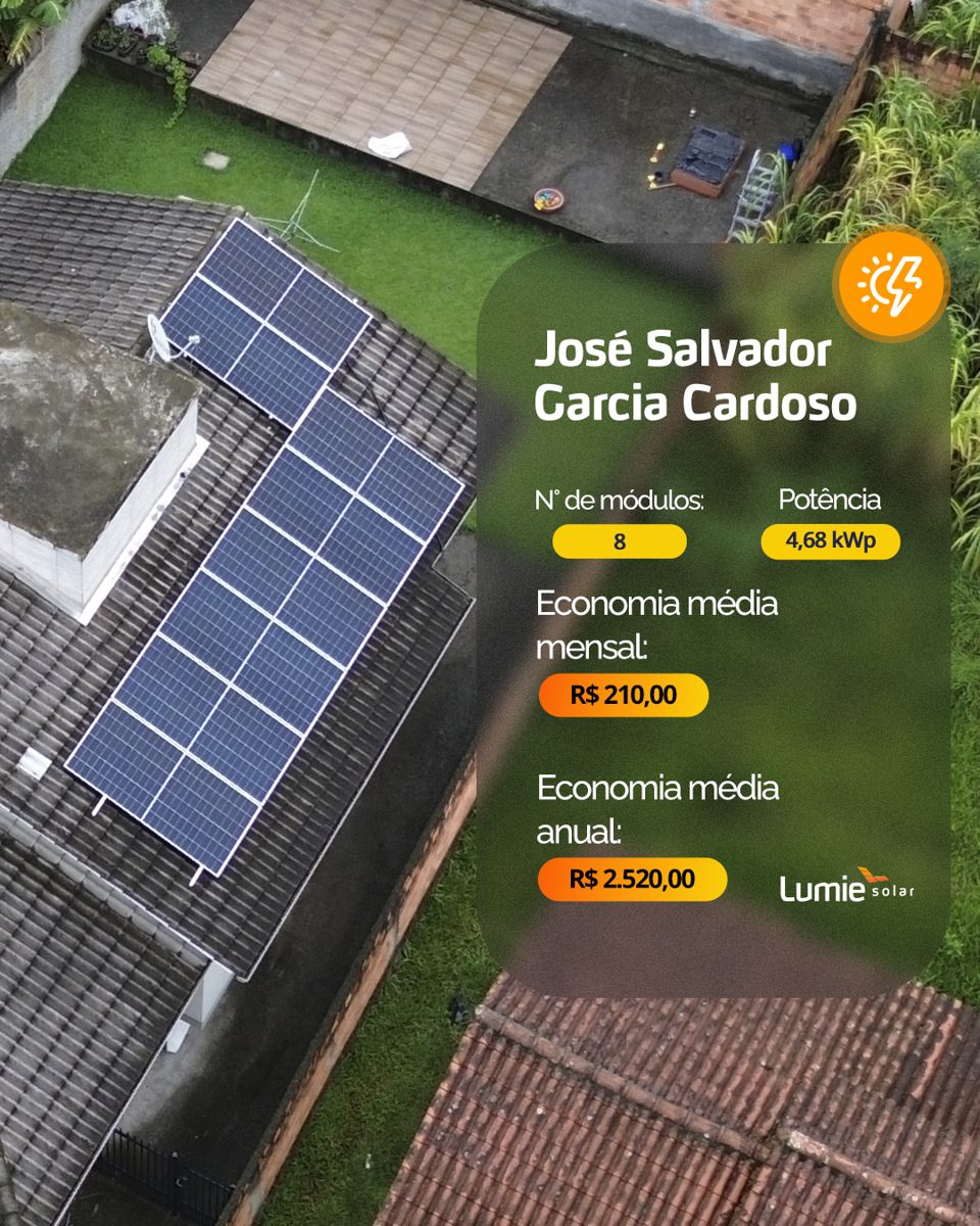 Instalação de energia solar realizada pela Lumie Solar — obra 4