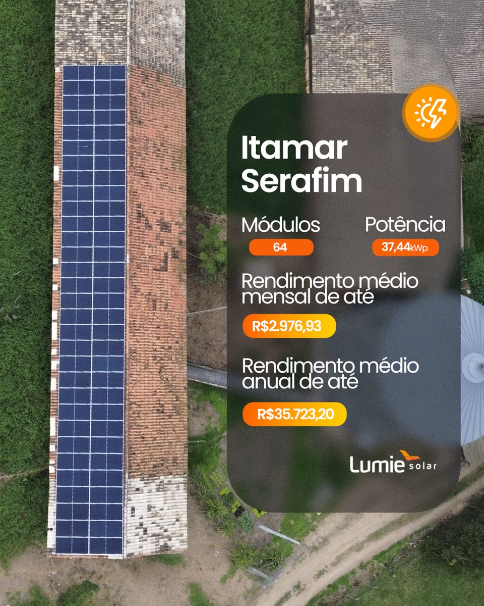 Instalação de energia solar realizada pela Lumie Solar — obra 5