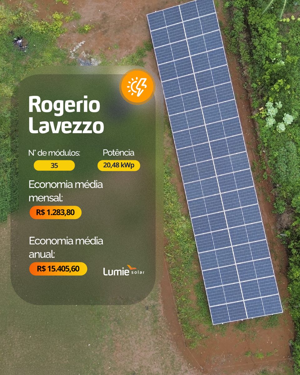 Instalação de energia solar realizada pela Lumie Solar — obra 2