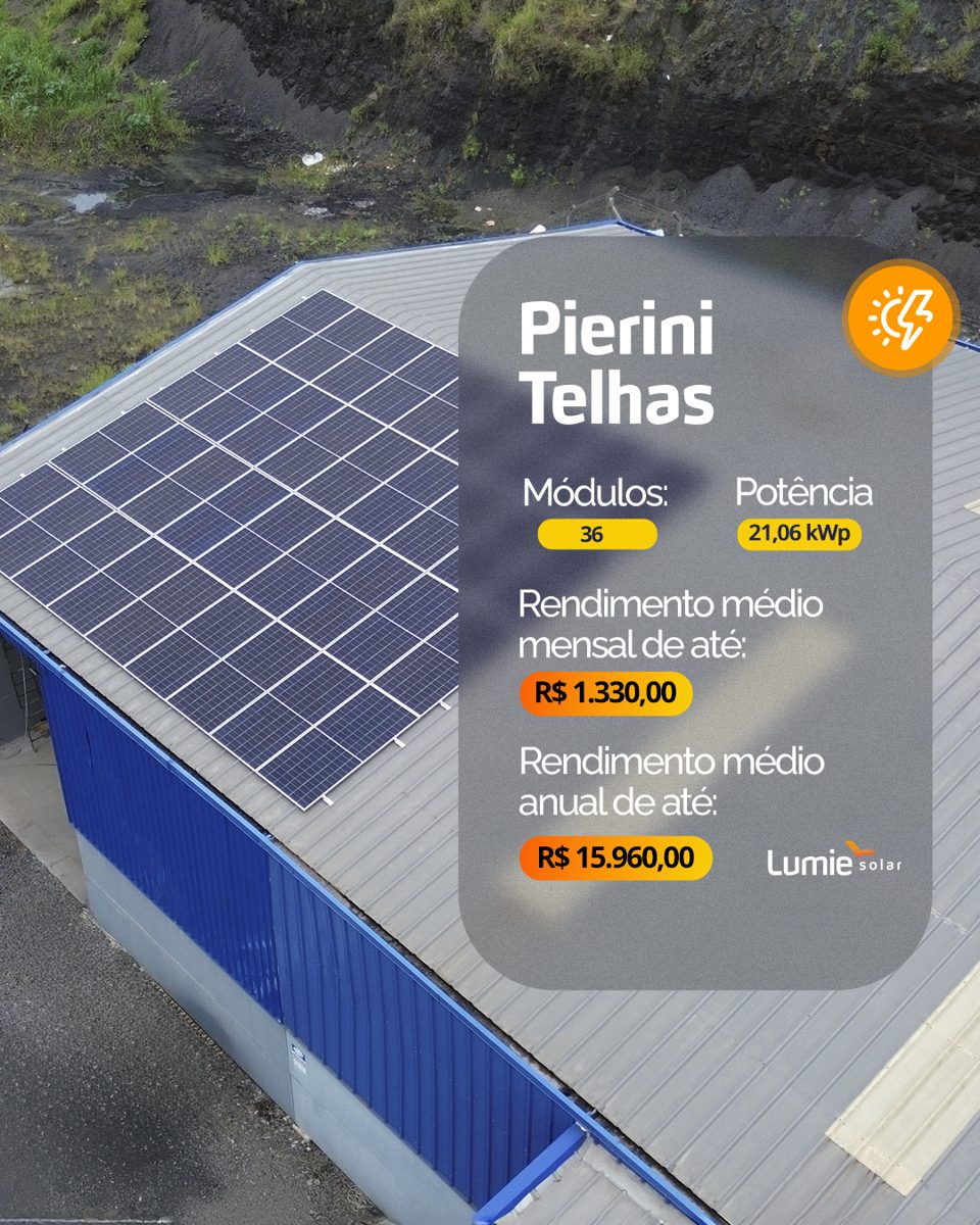Instalação de energia solar realizada pela Lumie Solar — obra 7