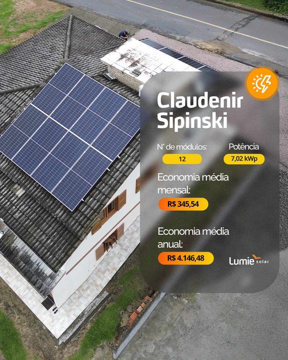 Instalação de energia solar realizada pela Lumie Solar — obra 3